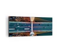 Quadro su Tela 100x40cm Bridge Siekierkowski Varsavia Stampe Immagini Murale