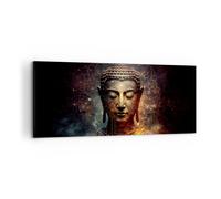 Quadro su Tela 100x40cm Budda Meditazione Religione Stampe Immagini Murale