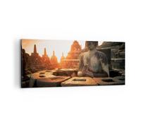 Quadro su Tela 100x40cm Buddha fede Asia Stampe Immagini Quadri Moderni Murale