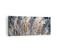 Quadro su Tela 100x40cm Canna Spighe Di Grano Boho Stampe Immagini Quadri Murale