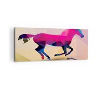 Quadro su Tela 100x40cm Cavallo animali geometria diamante Stampe Murale