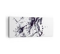 Quadro su Tela 100x40cm Cavallo cavaliere storia equitazione Stampe Murale