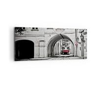 Quadro su Tela 100x40cm ceco tram Praga Stampe Immagini Quadri Moderni Murale
