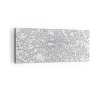 Quadro su Tela 100x40cm Città mappa Londra Stampe Immagini Quadri Moderni Murale