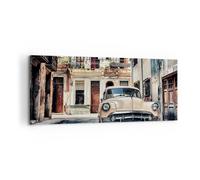 Quadro su Tela 100x40cm Cubano auto case popolari Stampe Immagini Quadri Murale