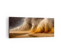 Quadro su Tela 100x40cm Deserto Una Tempesta Di Sabbia Sabbia Stampe Murale