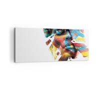 Quadro su Tela 100x40cm Dipinto Viso Moderno Stampe Immagini Quadri Murale