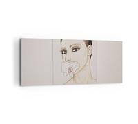 Quadro su Tela 100x40cm Donna Silenzio Fiore Stampe Immagini Quadri Murale