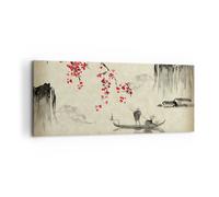 Quadro su Tela 100x40cm Stampe da Parete Fiore Ciliegie Giappone Grandi Decorazione Murale Camera da Letto Cucina 1 pezzo Quadri Moderni Soggiorno Grafica Immagini Wall Art Canvas AB100x40-5020