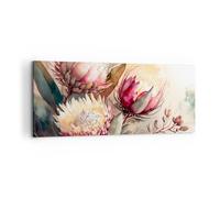 Quadro su Tela 100x40cm Fiori Art Deco Botanica Stampe Immagini Quadri Murale