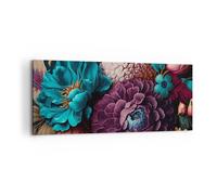 Quadro su Tela 100x40cm Fiori Botanica Vintage Stampe Immagini Quadri Murale