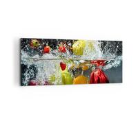 Quadro su Tela 100x40cm Frutta Acqua Splash cibo Stampe Immagini Quadri Murale