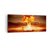Quadro su Tela 100x40cm Guerra bomba nucleare funghi apocalisse Stampe Murale