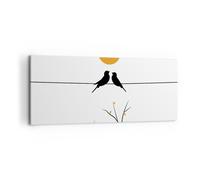 Quadro su Tela 100x40cm Immagine uccelli sole Stampe Immagini Quadri Murale