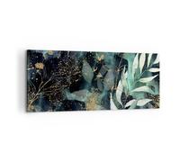Quadro su Tela 100x40cm Impianti Foglie Botanica Stampe Immagini Quadri Murale