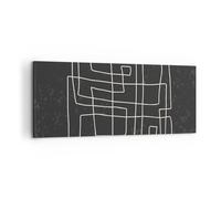Quadro su Tela 100x40cm In bianco e nero labirinto linea Stampe Immagini Murale