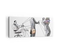 Quadro su Tela 100x40cm Job umano marionette Illustrazione Stampe Murale