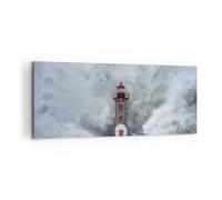 Quadro su Tela 100x40cm Lanterna Mare Tempesta Stampe Immagini Quadri Murale