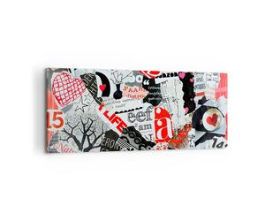 Quadro su Tela 100x40cm Le parole modelli cuori rivista Stampe Immagini Murale