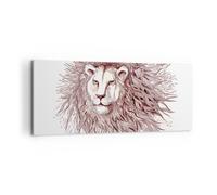 Quadro su Tela 100x40cm Leone Re fauna pelliccia Stampe Immagini Quadri Murale