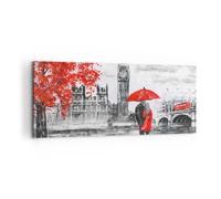 Quadro su Tela 100x40cm Stampe da Parete Londra l'architettura il Big Ben Grandi Decorazione Murale Camera da Letto 1 pezzo Quadri Moderni Soggiorno Grafica Immagini Wall Art Canvas AB100x40-3153