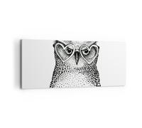 Quadro su Tela 100x40cm moda design gufo acquarello Stampe Immagini Murale