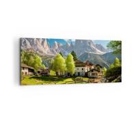 Quadro su Tela 100x40cm Montagne Paesaggio Alpi Stampe Immagini Quadri Murale