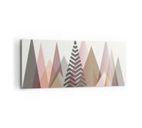 Quadro su Tela 100x40cm Montagne Triangoli Astrazione Stampe Immagini Murale