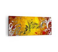 Quadro su Tela 100x40cm Musica concerto divertimento fiore Stampe Murale