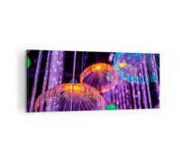 Quadro su Tela 100x40cm Neon Luci Luminanza Stampe Immagini Quadri Murale