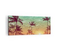 Quadro su Tela 100x40cm orizzonte linea costiera noce di cocco Sky Stampe Murale