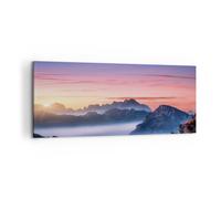 Quadro su Tela 100x40cm Ovest Il Sole Le Montagne Stampe Immagini Quadri Murale
