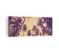 Quadro su Tela 100x40cm Palme Cielo Sole Stampe Immagini Quadri Moderni Murale