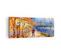Quadro su Tela 100x40cm Stampe da Parete parco coppia albero Grandi Decorazione Murale Camera da Letto Cucina 1 pezzo Quadri Moderni Soggiorno Grafica Immagini Wall Art Canvas AB100x40-3557