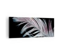 Quadro su Tela 100x40cm Piuma I Colori Delicatezza Stampe Immagini Quadri Murale