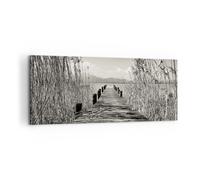 Quadro su Tela 100x40cm Ponte Molo Seppia Stampe Immagini Quadri Moderni Murale