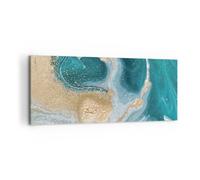 Quadro su Tela 100x40cm Sfondo dorato turchese Stampe Immagini Quadri Murale