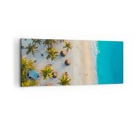 Quadro su Tela 100x40cm Spiaggia Palme Esotismo Stampe Immagini Quadri Murale