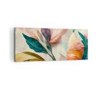 Quadro su Tela 100x40cm Fiori Vintage Botanica Stampe Immagini Quadri Murale