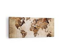 Quadro su Tela 100x40cm Stampe da Parete mappa mondo moderno Grandi Decorazione Murale Camera da Letto Cucina 1 pezzo Quadri Moderni Soggiorno Grafica Immagini Wall Art Canvas AB100x40-3590