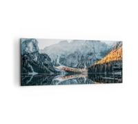 Quadro su Tela 100x40cm Stampe da Parete Paesaggio Montagne Lago Grandi Decorazione Murale Camera da Letto Cucina 1 pezzo Quadri Moderni Soggiorno Grafica Immagini Wall Art Canvas AB100x40-5273