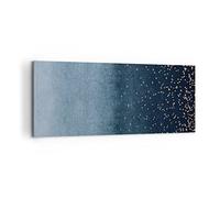 Quadro su Tela 100x40cm Sfondo blu dorato Stampe Immagini Quadri Moderni Murale