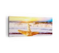 Quadro su Tela 100x40cm Stella marina Spiaggia sabbia oceano Stampe Murale