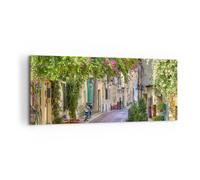 Quadro su Tela 100x40cm Strada decorazione fiori grecia Stampe Immagini Murale