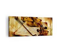 Quadro su Tela 100x40cm Violino strumento note Stampe Immagini Quadri Murale