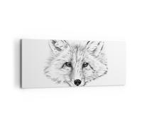 Quadro su Tela 100x40cm Wolf bambini Sketch illustrato Stampe Immagini Murale