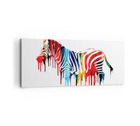 Quadro su Tela 100x40cm Zebra dettaglio digitale selvaggio Stampe Murale