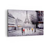 Quadro su Tela 100x70cm Architettura Parigi Eiffle francia Stampe Murale