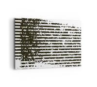 Quadro su Tela 100x70cm Astrazione Nero Cinture Stampe Immagini Quadri Murale