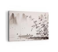 Quadro su Tela 100x70cm Stampe da Parete bambù nero Cina Grandi Decorazione Murale Camera da Letto Cucina 1 pezzo Quadri Moderni Soggiorno Grafica Immagini Wall Art Canvas AA100x70-3116